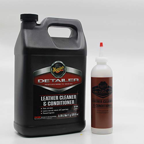 PBMG Meguiars D180 Leather Cleaner & Conditioner 1 Gallon with Self Cleaning Dispenser Bottle