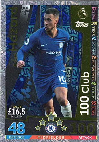 Match ATTAX Extra 1819 Eden Hazard 100 Club Trading Card - Chelsea