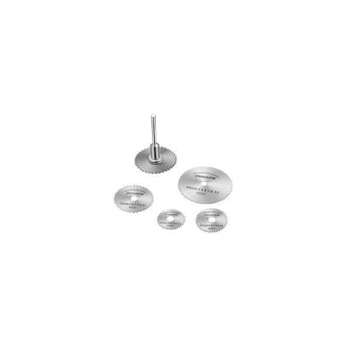 FEYZA YAPI Daire testere bıçağı seti, 6 adet döner alet el daire testeresi, 3,2 mm çubuklu, mini delikli kesme diskleri, ahşap, plastik, bakır, alüminyum ve ince sac için kesme diskleri