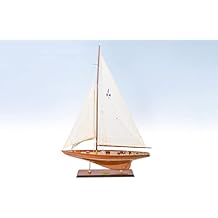 Endeavour Model Sailing Yacht 23.7" - Endeavour Boat Model - Endeavour Model Yacht - Handcrafted Sailing Ship Boat Model - Wooden Sailboat Decor - America's Cup Sailing Ship - Nautical Decor