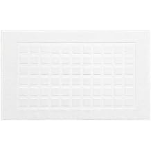 COTTON CRAFT Bath Mats - 2 Pack 100% Cotton 21x30 Inches - Ultra Absorbent - Plush 900 GSM - Banded Border Luxury Towel Rug - Step Out Tub Shower Floor Mat -Not a Bathroom Rug - White