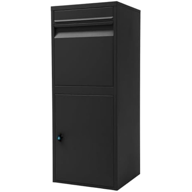 Extra Large for Parcel, Waterproof Secure Outside Storage Box, Locking Drop Box for Packages, 16.73 x 15.16 x 40.16 Black