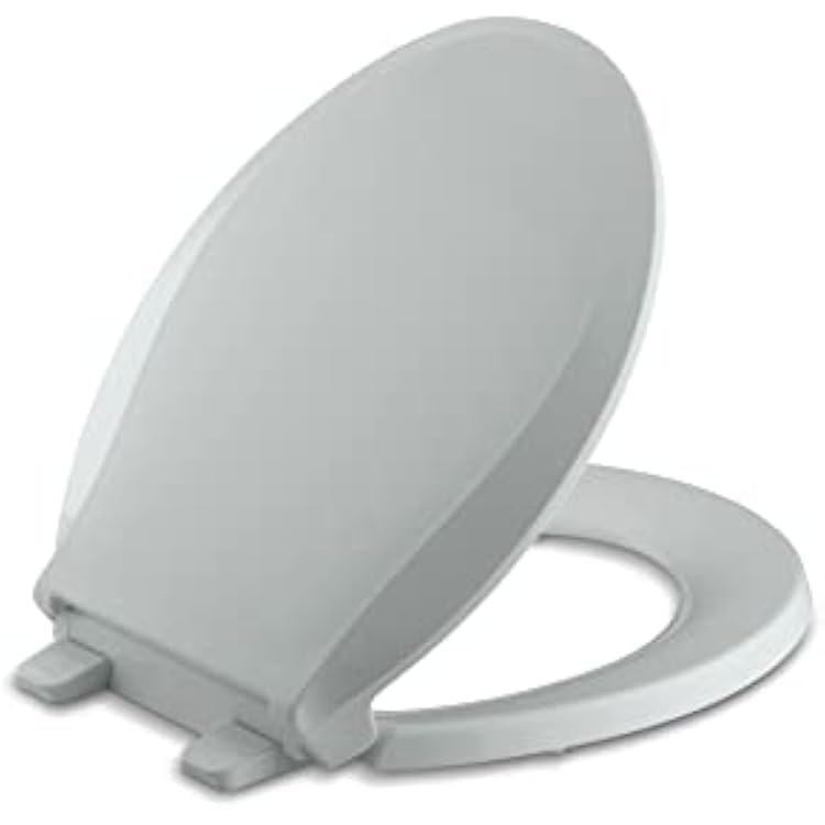KOHLER K-4639-95 4636-G9 Cachet Quiet-Close Toilet Seat, Elongated, Ice Grey, Round