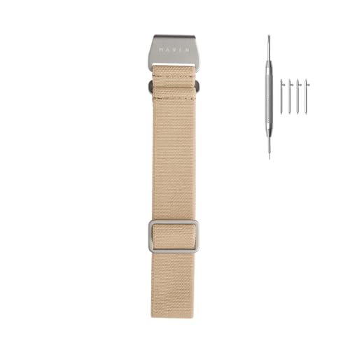 Mavenwatches Maven 16mm 20mm Elastic Parachute Watch Bands Quick Release Watch Pins Military Replacement Watch Strap Stainless Steel Matte Hook-and-Loop for Men Women