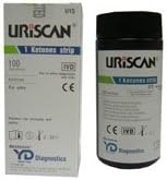 UriScan 1 Ketone Strips 100/Bt 10Bt Per Case
