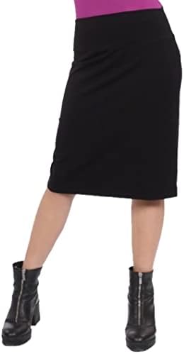 Kosher Casual Modest Knee Length Pencil Skirt Comfortable Womens Pencil Skirt Cotton-Spandex Blend with Relaxed Fit