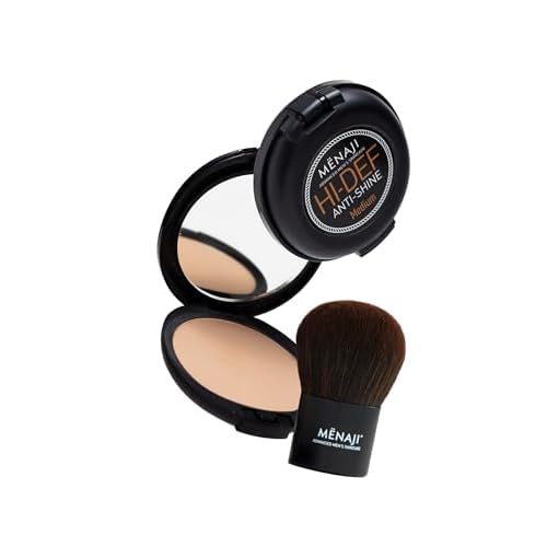 MENAJI Anti-Shine Powder Medium and a Deluxe Kabuki Brush