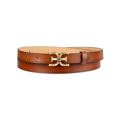 Sam Edelman womens Double-e Plaque Logo Buckle Skinny Fashion Trouser Belt