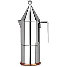 Alessi LA CONICA ESPRESSO COFFEE MAKER, 3 CUP, Stainless Steel, Silver