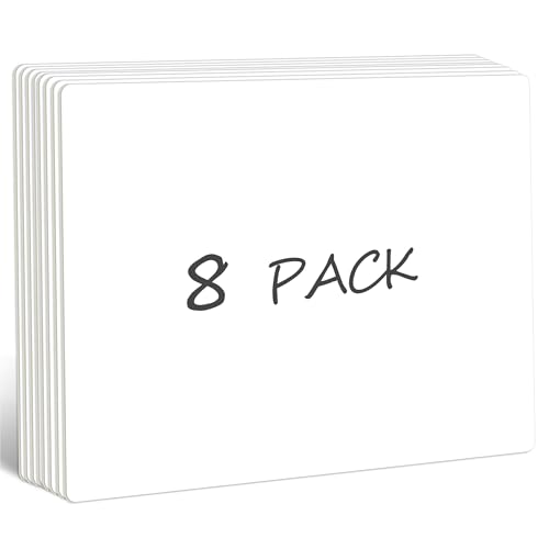 8 Packs Small Whiteboards, Double Sided Dry Erase Blank Board, Writable and Erasable White Board for Office, Home, Classroom, Math, Drawing Each Measures 12 x 9
