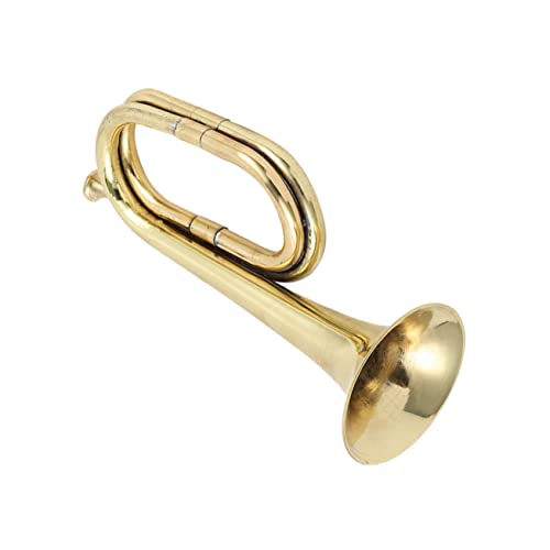 Vaguelly Alloy Bugle Trumpet 13-Inch Lightweight Brass Wind Instrument with Polished Rust-Resistant Finish for Beginners Students and Musicians Portable Music Band