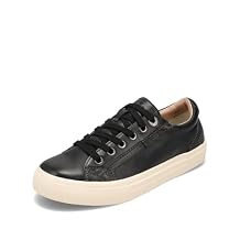 Taos Plim Soul Lux Women's Sneaker - Soft Premium Leather Lace Up Sneakers with All Day Walking Comfort and Support Black Leather 7.5 (M) US