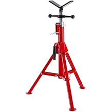 Heavy Duty V-Head Pipe Stand 1/8-12 Inch, 2500 LB Load Capacity, Adjustable Height 24-52 Inch, Rust Resistant Steel, Foldable & Portable Design