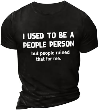 Mens T-Shirts Basic Loose Fit Crew Neck Tees Casual Short Sleeve Graphic Tops Funny T Shirt Big and Tall Blouse