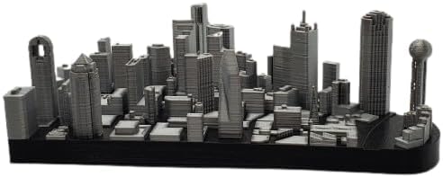 Downtown Dallas Skyline 3D Printed by TheRoller3D (Black Bottom, Gray Top)