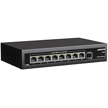 9 Port 2.5Gb Unmanaged Ethernet Switch with 8 2.5G 110G SFP Ports, 60 Gbps Switching Capacity Compatible with 10010002500Mbps Plug and Play