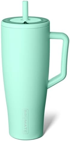 BruMate Era 40 oz Tumbler with Handle and Straw | 100% Leakproof Insulated Water Bottle Tumbler with Lid and Flexible SoftSip Straw | Made of Stainless Steel | Cup Holder Friendly | 40oz (Mint)