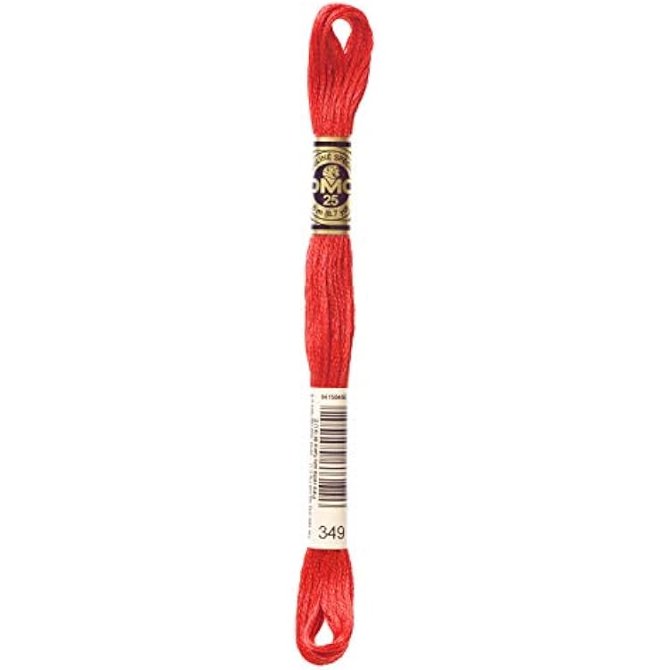 DMC 117-349 Mouline Stranded Cotton Six Strand Embroidery Floss Thread, Dark Coral, 8.7-Yard