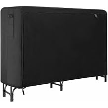 DOEWORKS 8ft Firewood Log Rack Cover Heavy Duty Waterproof 600D Oxford Fabric Fireplace Logs Holder Covering Weather Resistant in Outdoor