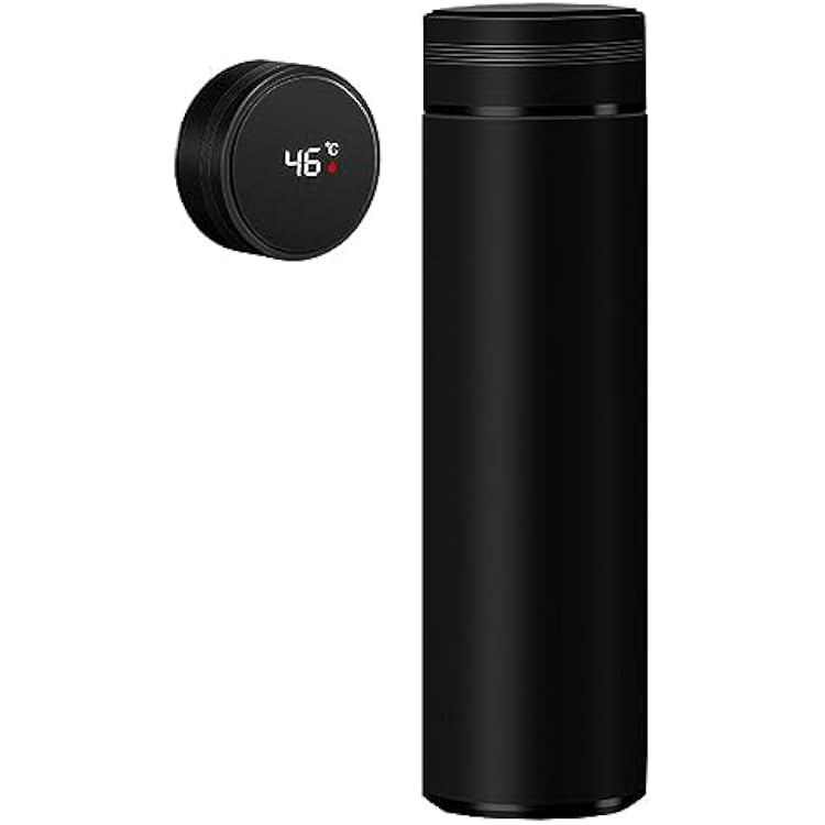 Coffee Travel Mug Smart Mug, Water Bottle 17oz500ml, Inner Wall of 304 Stainless Steel, BPA Free Metal Water Flask, Vacuum Insulating Cup with TouchTap LED Temperature Gauge D-Smart