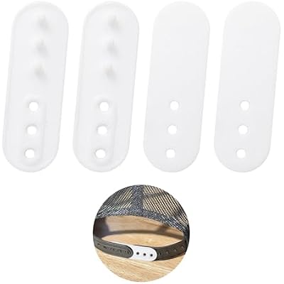4 Pack Hat Extender, Hat Size Extension Accessories, Hat Snapback Extender, Hat Extender Snapback for Caps Repairing, Add Size and Comfort, Snap-in and Go White