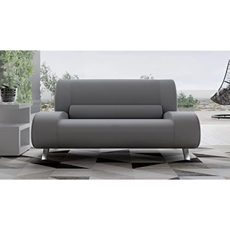 Zuri Furniture Modern Aspen Light Grey Microfiber Leather Loveseat
