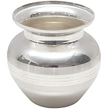 Shubhkart Silver Plated Kalash (Medium) for Festival, Puja, Thali, Diwali, Home, Temple & Office