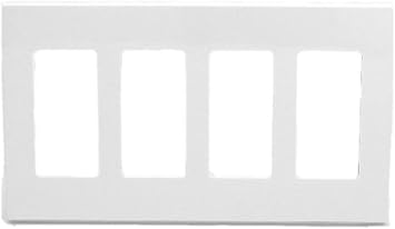 Leviton 4-Gang Decora Plus Wallplate Screwless Snap-On Mount, 80312-SW, White