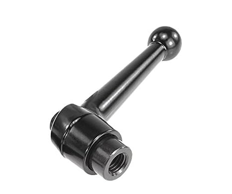Kipp 06410-4A51 Zinc/Steel Adjustable Handle with 1/2-13" Internal Thread, Classic Ball Style, Inch, Black Satin Plastic Coated Finish, Steel Components, Size 4