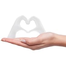 Small Heart Hands Sculpture Decor for Living Room Bedroom Bookshelf Coffe Table and Office Display, Love Finger Statue Modern Aesthetic Home Decor, Unique Gift for Wedding Christmas Birthday (White)