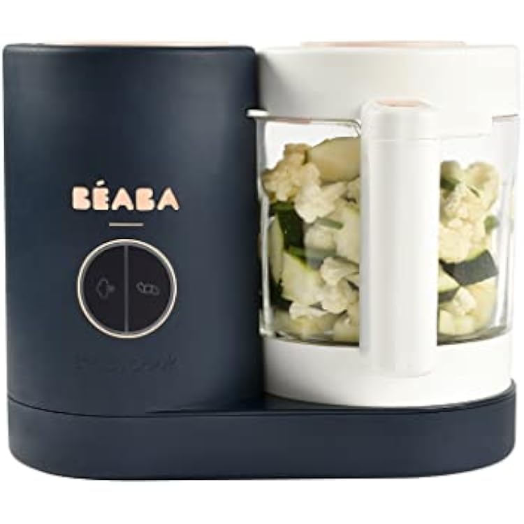 BEABA Babycook NEO Baby Food Maker, Borosilicate Glass & Stainless Steel, 42 oz. Capacity for Multi-Stage Use, Inventor & Global Leader of Baby Food Processors, Trusted for over 35 years, Midnight