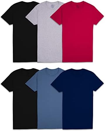 Fruit of The Loom Mens Crew Tee Undershirts, Moisture Wicking & Tag Free, Also Available in Big & Tall