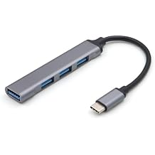 USB C Hub, USB C to USB 3.0 Hub Aluminum Alloy Ultra Slim USB Splitter, Portable 4 Port USB Extender, USB Hub for Laptop, PC, MacBook, iMac, Surface Pro, Mac Pro, Flash Drive, XPS