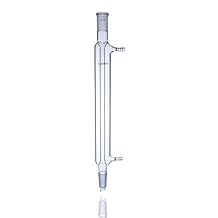 Laboy Glass Liebig Condenser with 24/40 Joints 300mm in Jacket Length Used in Reflux or Aapparatus Chemistry Lab Glassware with 10mm Glass Hose Connections