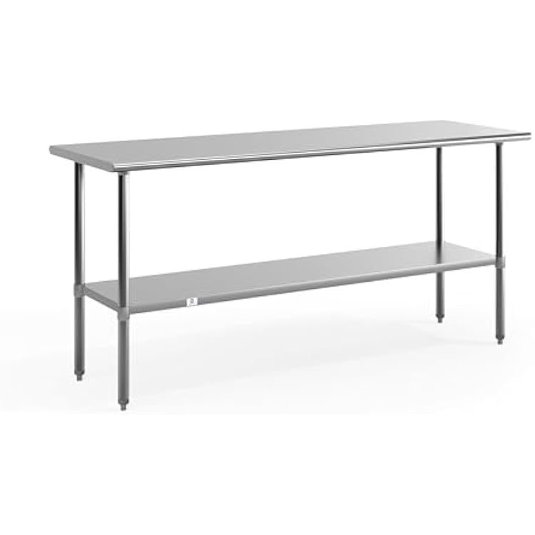 Flash Furniture Reader NSF Certified Stainless Steel Kitchen Prep and Work Table, Commercial Work Table with Undershelf Storage, Silver