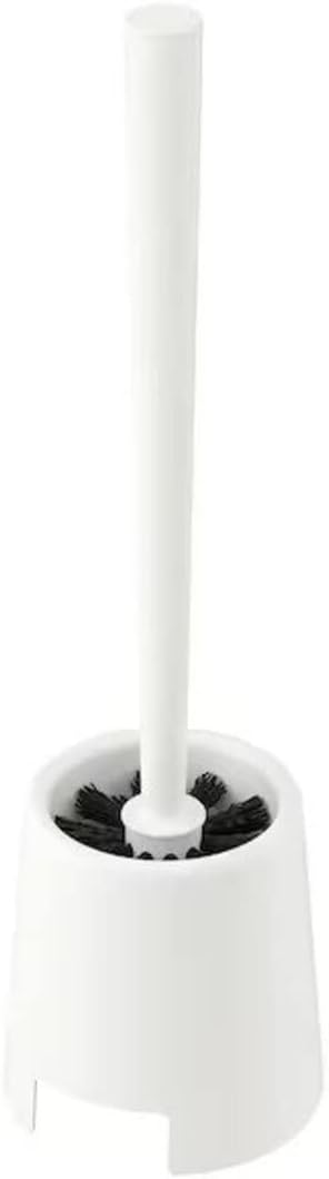 Ikea | Bolmen White Toilet Brush | Cleaner | Plastic Toilet Brush with Holder | with Long Handle | (2)