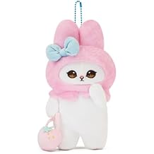 Cute Cat Plush Keychain Soft Plush Pendant, Great Gift for Boys and Girls (Pink, Standing)
