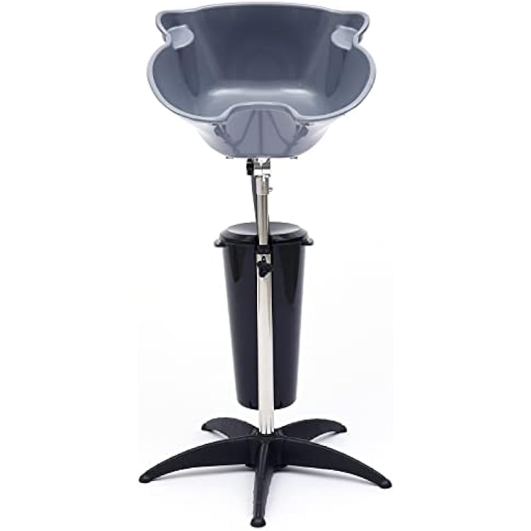 Shampoo Basin,Height Adjustable Portable Salon Deep Shampoo Basin Sink Hair Washing Bowl with Drain Hose for Home Barber Shop Beauty Salon Spa Equipment Grey
