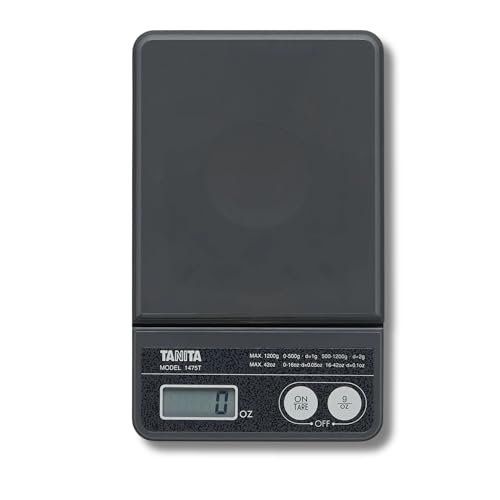 Tanita 1475T Professional High Capacity Scale 1200g Max - Gram Ounce Modes - Precision Digital Pocket Scale - LCD Display - Detachable Tray - Japan Technology - Batteries Included - Tare Function