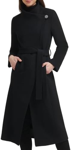 Kenneth Cole Womens Tweed Wool-blend Coat