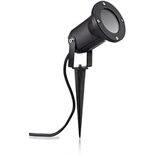 Auraglow Deep Recessed GU10 Holder Garden Spike Light Floor or Wall Mount Lamp, Outdoor Uplighter
