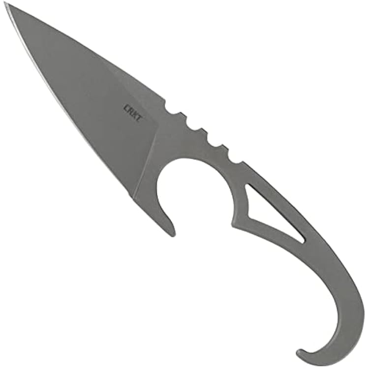 CRKT SDN Fixed Blade Knife with Sheath: Lightweight EDC Outdoor Knife, Stainless Steel with Thermoplastic Sheath 2909, Gray