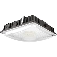 Konlite 63W/45W/30W LED Canopy Light - Selectable - 5000K/4000K - 9,360LM - Dimmable - 120-277V - 250W Equal, Residential & Commercial Indoor & Outdoor Light Fixture, UL, Dark Bronze