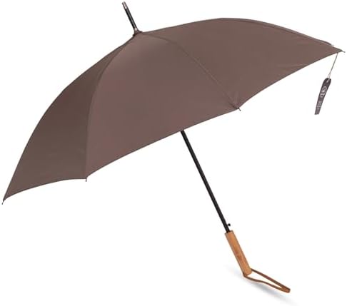 DRI Lightweight Umbrella, Auto Open Windproof Umbrellas for Rain with Bamboo Handle, Large 48 Stick Style Heavy Duty Umbrella for All, Made with Recycled Ocean Bound Material, Travel Essentials