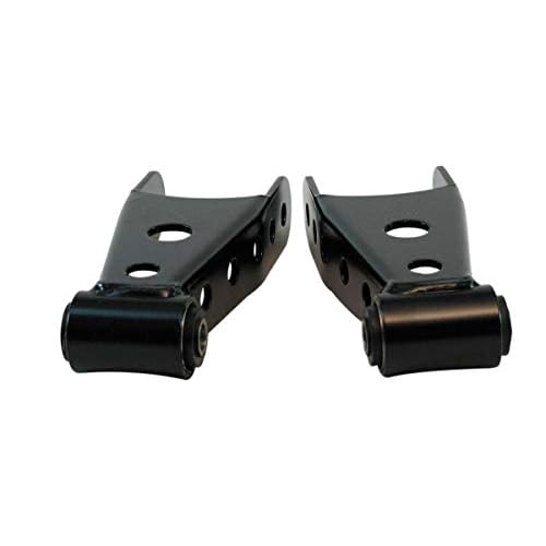 Bell Tech Spring Shackle, 2 in Lowering, Rubber Bushings, Steel, Black Powder Coat, compatible with GM Fullsize Truck 1988-2018, Pair