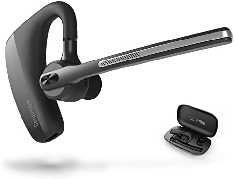 Conambo 2025 Upgraded K18 Bluetooth Headset V5.1 Wireless Headset with Dual Mic Noise Canceling& Mute, 16Hrs Talk time Single Ear Bluetooth Earpiece for iPhone Android Cell Phone Trucker Office Work