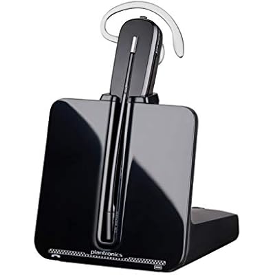 Plantronics - CS540 Wireless DECT Headset Poly - Single Ear Mono Convertible 3 wearing styles - Connects to Desk Phone - Noise Canceling Microphone