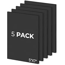 Mat Board Center, Pack of 5, 5X7 Foam Boards Acid Free Black Foam Core Boards for Mounting, Crafts, Display, Presentation and Projects, 3/16" Thick