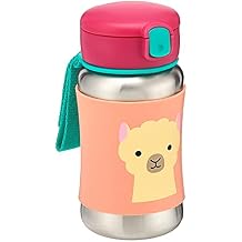 Skip Hop Toddler Sippy Cup with Straw, BPA-Free, Holds 12 oz. Stainless Steel Straw Bottle, Besties Squad, Cat