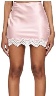 Yoawdats Y2k Lace Silk Skirts for Women Satin Lace Trim Lacy Half Silp Mini Skirt Cute Soft Underskirt Streewear